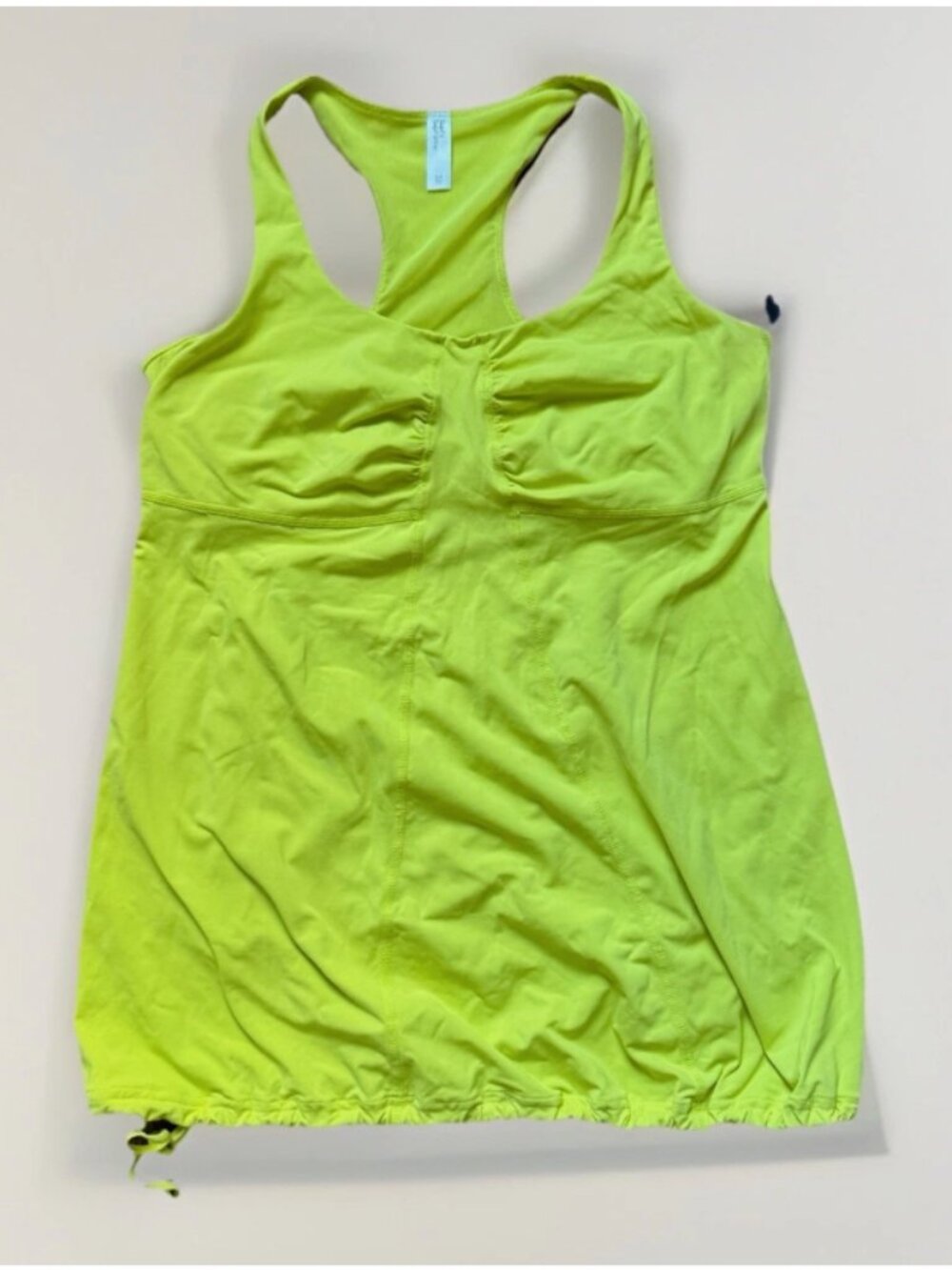 GAP FIT Size S Womens Neon Yellow Scoop Neck Slim Athletic Racer Back Tank Top